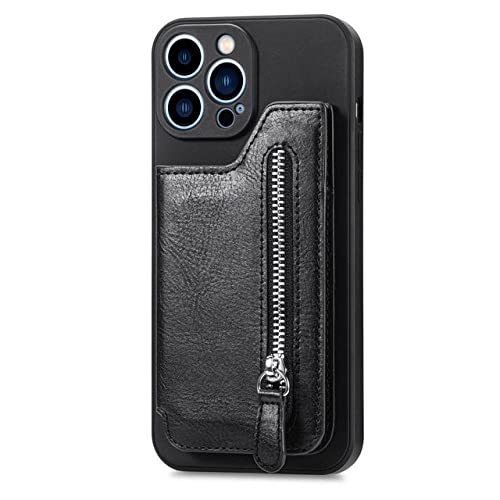 Étui portefeuille en cuir noir avec carte pour iPhone 11 XS XR 8 7 Plus SE