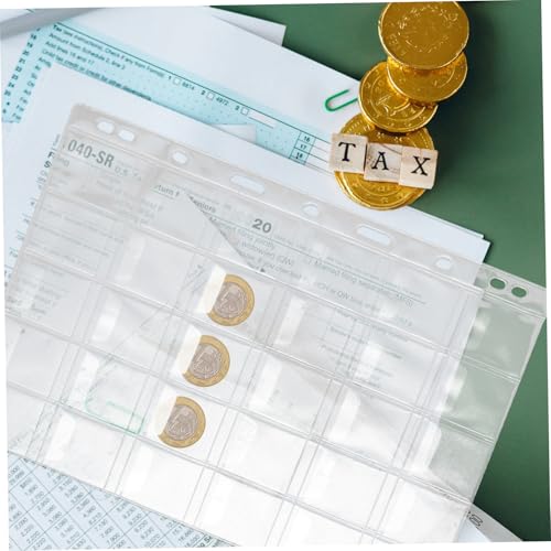 Álbum de monedas con 10 hojas de fundas para colección de monedas y páginas para medallas 2