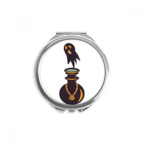 Miroir rond maquillage de poche précis, miroir à la main portable double réflexion