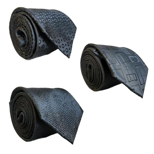 Kit 3 Gravatas Preta Fatto A Mano Microseda Luxo