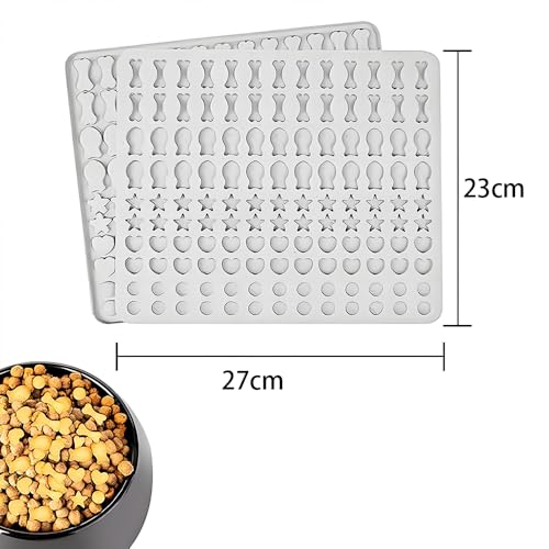 Backmatte Hundekekse, Silikon Hundekekse Backform, 5 Formen in 1 BPA-Freie Backmatte Hundeleckerlies Mini Backunterlage für DIY Hundekekse und Leckerlis (Hellgrau, 130 Gitter)