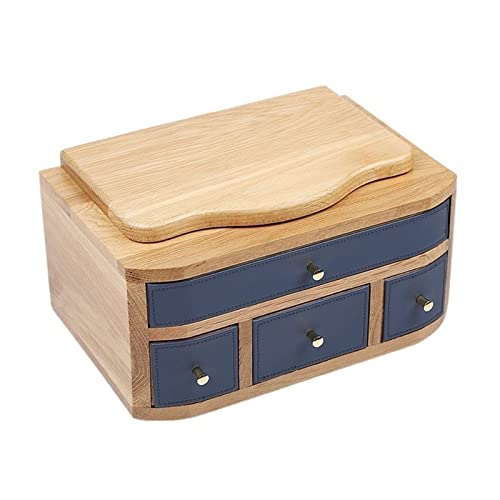 ARTSIM Jewelry Organizer Multilayer Oak Jewelry Box Storage Box Drawer Large Capacity Ring Earrings Jewelry Box with Mirror Jewelry Box