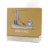 Hallmark Large Square Gift Bag (Life is Good, Tan Keep It Reel)