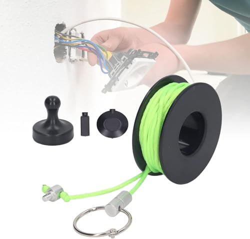 Practical Magnetic Wire Puller Kit with Nylon Cord for Electrical Cable Routing in Wall Installation - Wire Pulling Tool for Electricians and DIY