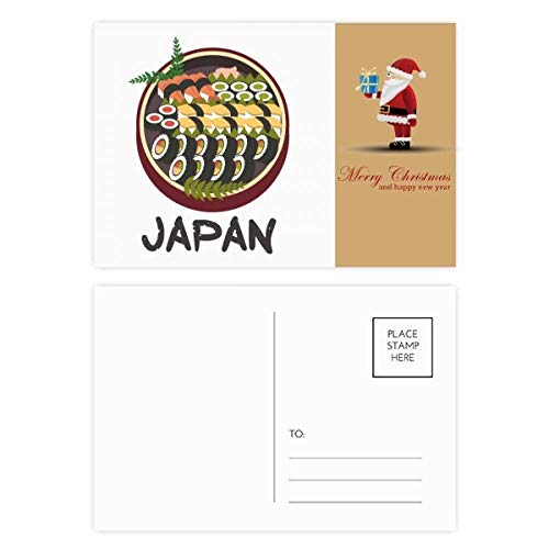Cartes postales japonaises sushis Père Noël traditionnelles en lot de 20 pour fêtes