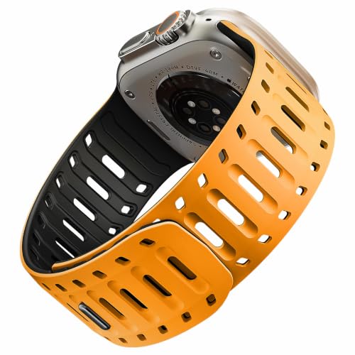 Image of X-it Magnetic Watch Band for Apple Watch Ultra 49mm, 46mm /45mm /44mm, Silicone Sport Strap with Strong Magnet for Men and Women, Compatible with Apple Watch Series 11 /10 /9 /8 /7 /6 /5 /4 /3 /2 /1 and SE