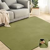 Fcyld カーペット ラグ ラグマット 2畳 厚手 15 mm 185x185 cm 低反発ラグ 絨毯 洗える じゅうたん 滑り止め付 素肌にやさしい ホットカーペットカバー 防ダニ 防臭 抗菌 撥水加工 オールシーズン対応 床暖房 ふわふわ肌触り 無地 グリーン