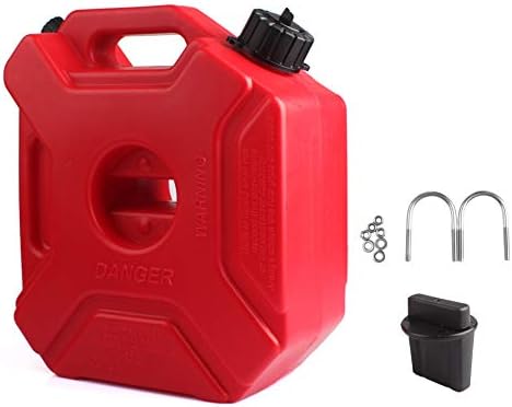 Togarhow 5L 1.3 Gallon Portable Fuel Tank Gas Fuel Container with Spout and Vent Suitable for Motorcycle Off-Road Vehicles SUV ATV, Red