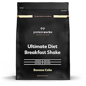 Protein Works – Ultimate Diet Breakfast Shake | Low Calorie Breakfast Shake | Low Sugar High Protein Breakfast | 9 Servings | Banana Cake | 500g
