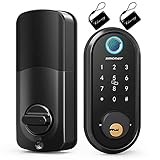 Smart Lock, Keyless Entry Deadbolt Door Lock, SMONET Electronic Bluetooth with Biometric Fingerprint, Keys, IC Card, Touchscreen Keypad,Auto Lock,Remote Share, APP Control for Home,Office,Apartment