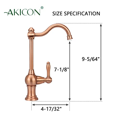 Copper Kitchen Water Filter Faucet, Brass Body 100% Lead-Free Drinking Water Faucet Fits Most Reverse Osmosis Units Or Water Filtration System In Non-Air Gap - Five Years Warranty #TOP4