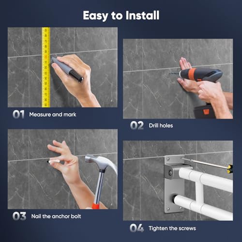 Ovshnrr 75cm WC Haltegriff, Wandstützgriff Klappbar wc Aufstehhilfe toilette 300~350 Kg, Rutschfest für Badezimmer Und Toilette, Haltegriffe für Senioren, Behinderten (white, 75cm)