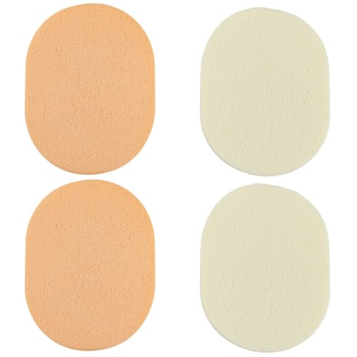 GORGECRAFT 4Pcs Face Washing Sponges Reusable Make-Up Remover Sponges Oval Facial Cleansing Sponge 2 Colors Make Up Sponges for Foundation Daily Cleansing Gentle Exfoliating Makeup Removal Beauty Tool