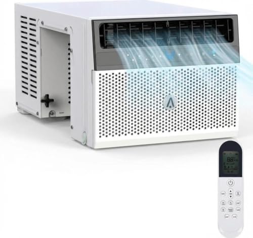 Image of 6000 BTU Window Air Conditioner with Remote U-Shaped,115V Silent AC Unit Window,3 In 1 Mini Air Conditioner,WiFi-Enabled,for Bedroom,Office,Home,White