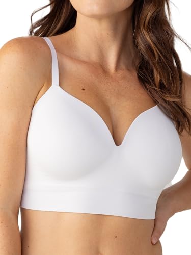 Truekind Wireless Bras for Women No Underwire - Wirefree Bralettes for Women with Support - Wireless Bra Bralette White