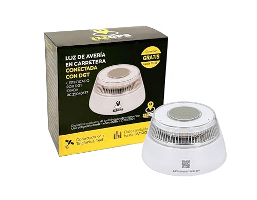 Luz Emergencia Geolocalizada Conectada con DGT. Obligatoria enero 2026. Homologada DGT. Datos gratis hasta 2038 con Telefonica Tech.
