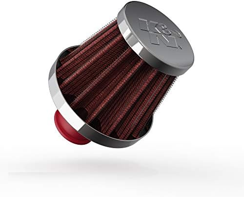 K&N Vent Air Filter / Breather: Washable and Resuable: 0.375 in/0.5 in (10 mm/13 mm) Flange ID; 1.75 in (44 mm) Height; 2 in (51 mm) Base; 1.5 in (38 mm) Top, Red , 62-1600RD