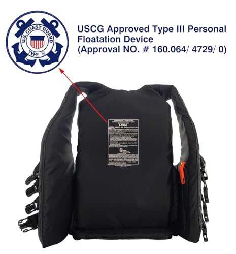 Image of Leader Accessories Adult Universal USCG Approved Life Jacket Vest Boat Vest