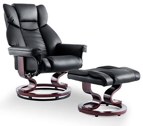 Blisswood Recliner Armchair, Swivel Recliner with Footstool, Up to 160 Kg Capacity
