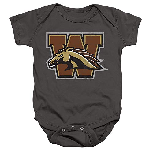 Western Michigan University Official Distressed Primary Unisex Infant Snap Suit for Baby, Charcoal, Small (6 months)