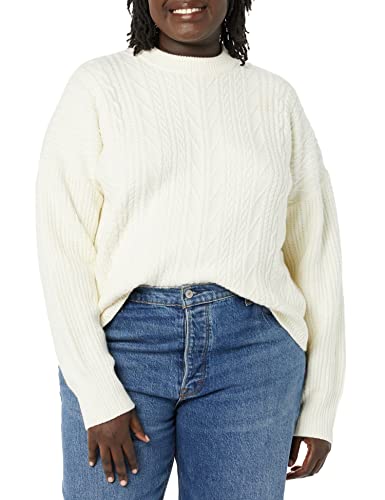 Image of Amazon Essentials Women's Soft-Touch Modern Cable Crewneck Sweater (Available in Plus Size)