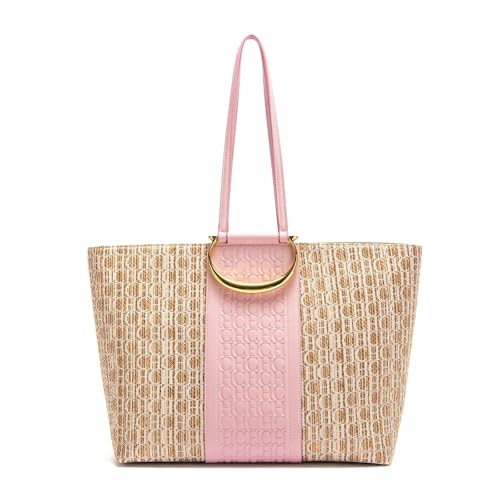 Sac de plage grand format en herbe tissée pour femme active