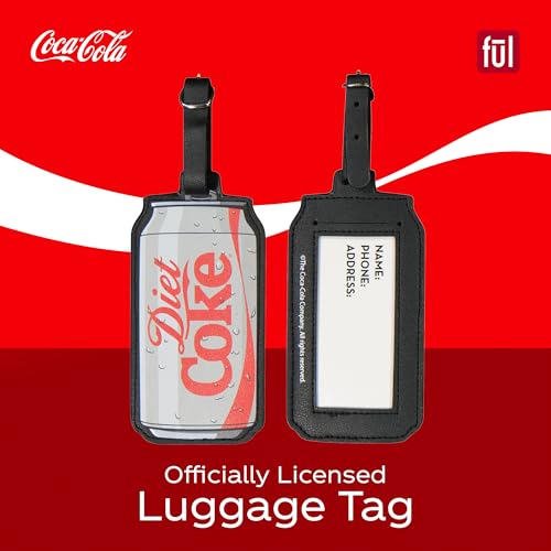 FUL Coca Cola 2-Piece Suitcase ID Tag Set with Adjustable Straps, Diet Coke, Multi, One Size2