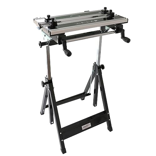Lemodo Mobile Werkbank klappbar | Arbeitstisch aus Stahl und Aluminium | Werktisch mit Neigungsverstellung | Spanntisch als Schraubstock nutzbar |...