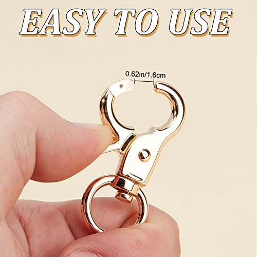 Image of GORGECRAFT 20Pcs Trigger Snap Hooks 360 Degree Swivel Lobster Clasps Clips Golden Heavy Duty Alloy Snaps Hook for Pet Cages Chains Keychain Lanyard Carabiner DIY Jewellery Making Crafts Findings