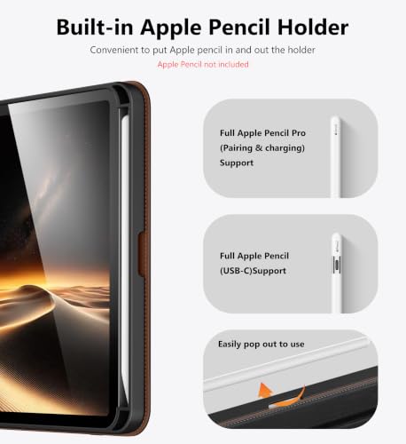 Étui iPad mini 7 rotatif 360 en cuir premium avec range-stylet