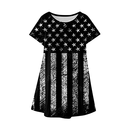 Zanjkr Vestidos elegantes para meninas, dia da independência para crianças 4 de julho gráfico 3D man