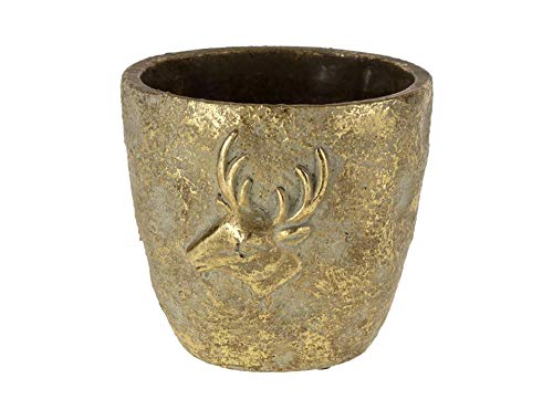 Werner Voss GmbH Übertopf mit Hirschverzierung Gold 12 x 14 cm Dekoration Jagdmotiv Cover