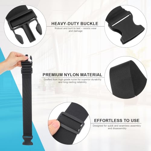 Image of WOFASHPURE Fanny Pack Extender Strap, 2 Inch Waist Bag Belt Extension | 19.69 Inch Adjustable Nylon Belt Extender for Fanny Pack, Waist Bags, Backpacks and Luggage Replacement Strap Black