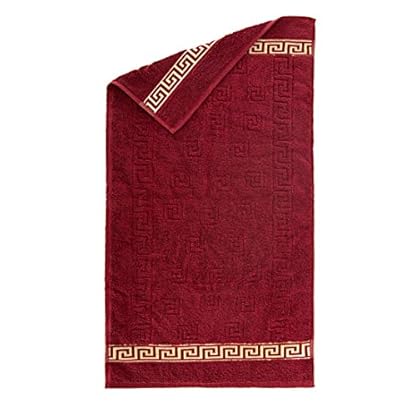 Luxus Medusa Handtuch 50x90 cm im 4er Pack - feinste Ringgarn Baumwolle / Jacquard Webung / Hochflor Frottee mit Medusa Flachprägung und goldener Medusa Bordüre (bordeaux, 4er Pack Handtuch 50x90 cm) – Bild 7