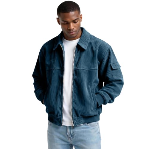 Mens Shirt Jacket Corduroy Long Sleeve Button Down Shirt with Pockets - image 2