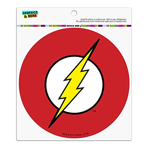 Graphics and More The Flash Lightning Bolt Logo Automotive Car Refrigerator Locker Vinyl Circle Magnet