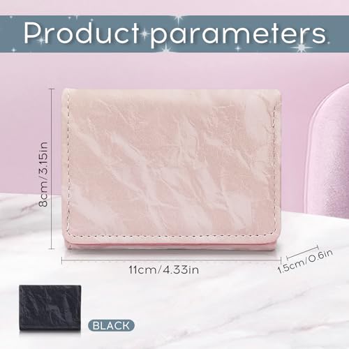 Women Wallet, Trifold Small Wallet for Womens, Compact Credit Card Holder Coin Purse Wallets with Button Snap for Dairy Use(Black)3