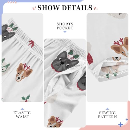 Boys' Pants Cute Cartoon Dogs Christmas Long Bottoms Jogger Pants Elastic Waist Trousers with Pockets S-XL4