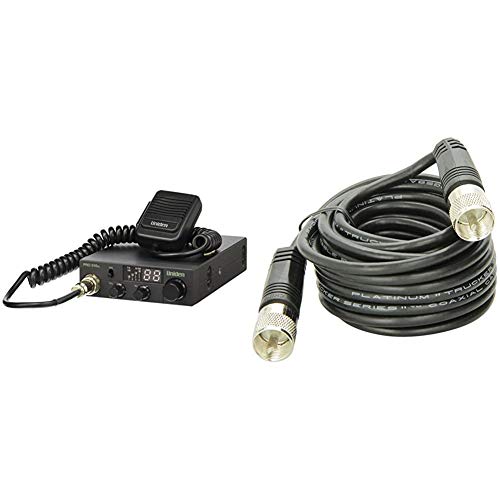 Uniden PRO510XL Pro Series 40-Channel CB Radio. Compact Design. Backlit LCD Display. Public Address. ANL Switch and 7 Watts of Audio Output & 18' RG-58A/U Coaxial Cable with Pl-259 Connectors