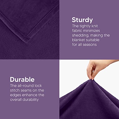 Image of Utopia Bedding Fleece Blanket Throw Size Purple 300GSM Luxury Anti-Static Fuzzy Soft Microfiber Blanket for Couch, Sofa and Bed (50x60 Inch)