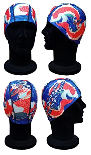 Blue Reef Stunning Asian Oriental Art Inspired Graphic Designs Spandex Elasticated Pull On Swim Cap For All Ages 3+ Years (Koi) - Image 2