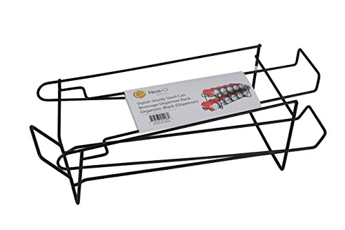 Neat-O Stylish Sturdy Steel Can Beverage Dispenser Rack Organizer, Black (Dispenser)