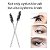 CHEFBEE 100PCS Disposable Eyelash Brush, Mascara Wands Makeup Brushes Applicators Kits for Eyelash Extensions and Eyebrow with Container (Black)
