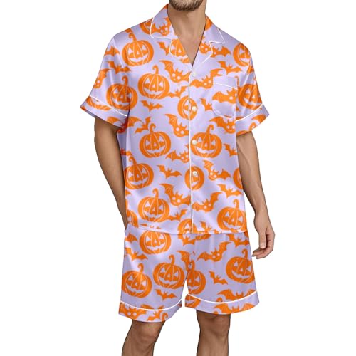 Pijama de Halloween para hombre con camiseta y pantalón largo casual