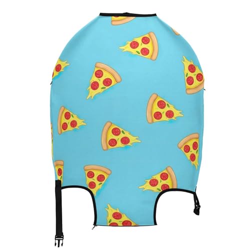 Joisal Cartoon Luggage Covers for Suitcase Protector Protective Cartoon Pizza Slice Blue Vacation Essentials Suitcase Sleeve, L, Fits 26-28 Inch Case2