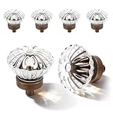 CEYMIO Crystal Cabinet Knobs Cabinets Knob, 4 Pack Flower Antique Brass Vintage Glass...