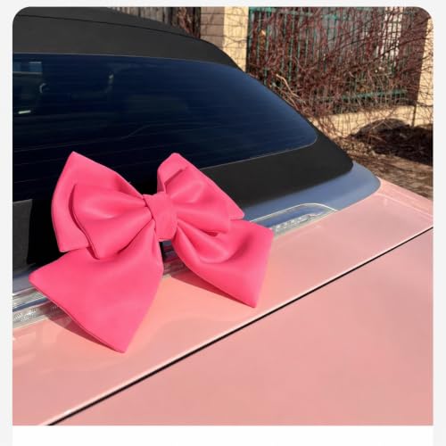Image of Pink Car Bow for Women Cute Car Exterior Cute Decor for Girls Coquette Decorations for Cars (Rose Pink)