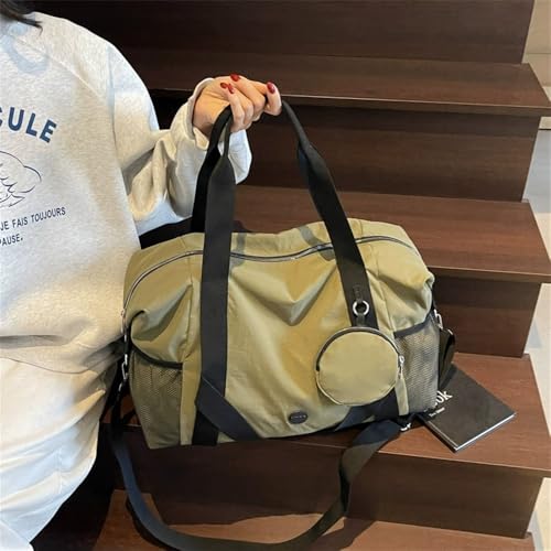 Travel Duffel Bag Female Large Capacity Luggage Bag Gym Bag(Green)3