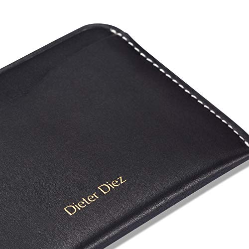 Image of HISCOW Minimalist Thin Bifold Card Holder - Italian Calfskin (Black)