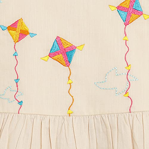 Image of Tiber Taber Girl's Cotton Phulkari Top Set, Ideal for Any Festivals and Cultural Occasion